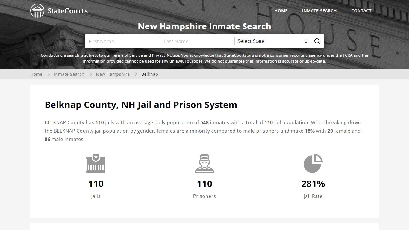 Belknap County, NH Inmate Search - StateCourts