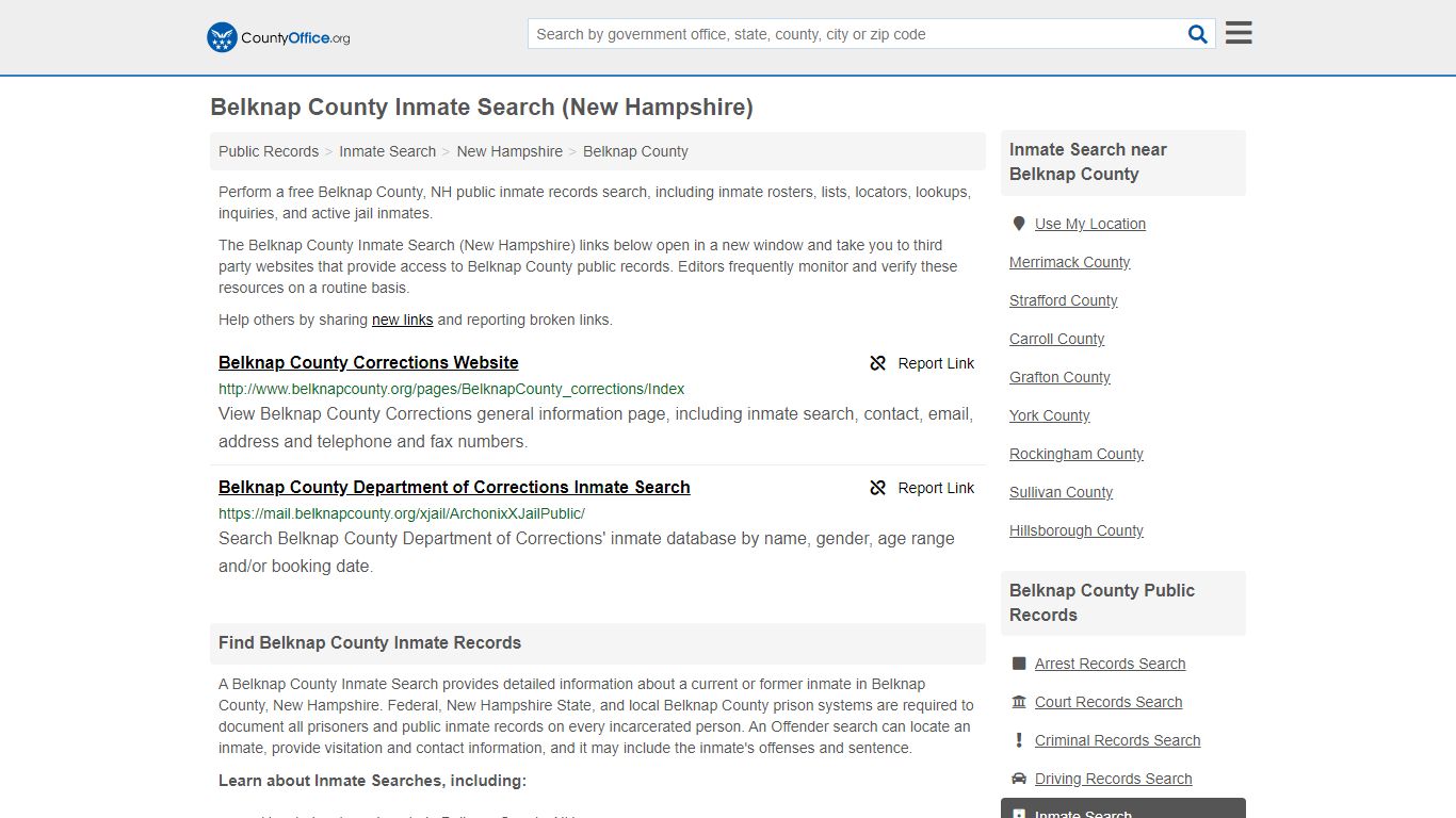 Inmate Search - Belknap County, NH (Inmate Rosters & Locators)